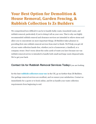 Your Best Option for Demolition & House Removal, Garden Fencing