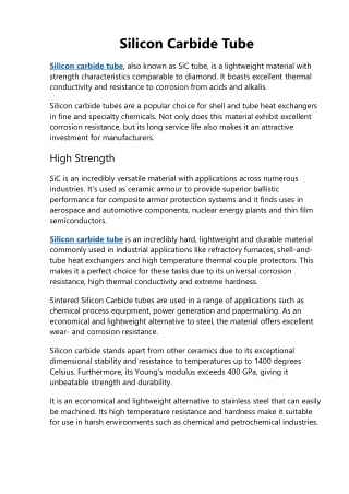 Silicon Carbide Tube