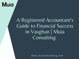 A Registered Accountant's Guide to Financial Success in Vaughan | Muia Consultin