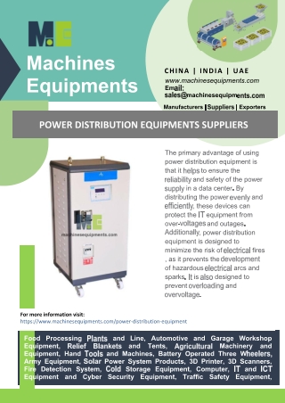 Power Distribution Equipments Suppliers