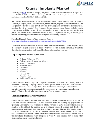 Cranial Implants Market