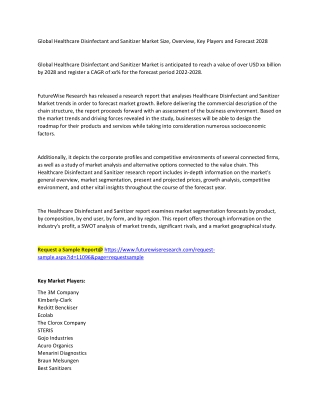 Healthcare Disinfectant and Sanitizer Market