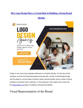 How Logo Design Plays a Crucial Role in Building a Strong Brand Identity