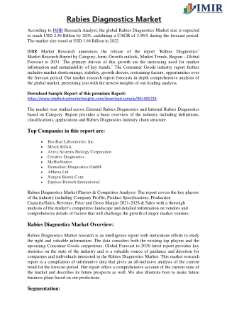 Rabies Diagnostics Market