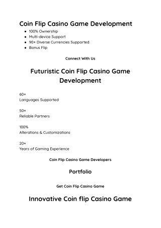 Coin Flip Casino Game Development