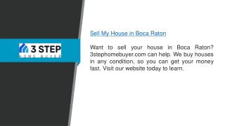 Sell My House In Boca Raton  3stephomebuyer.com