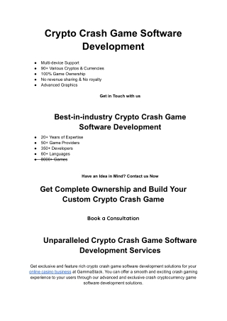 Crypto Crash Game Software