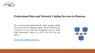 Professional Data and Network Cabling Services in Houston