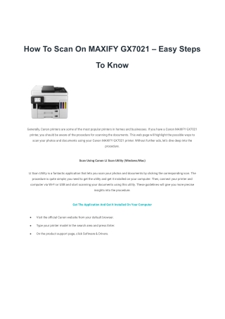 How To Scan On MAXIFY GX7021 – Easy Steps To Know