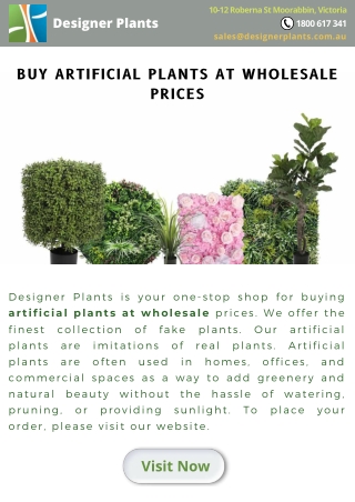 Buy artificial plants at wholesale prices