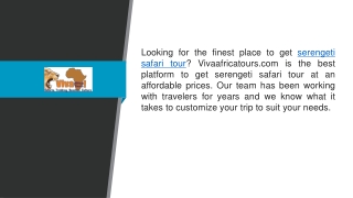 Serengeti Safari Tour  Vivaafricatours.com