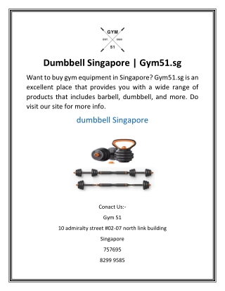 Dumbbell Singapore | Gym51.sg