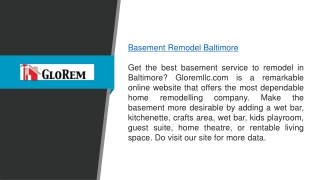 Basement Remodel Baltimore  Gloremllc.com