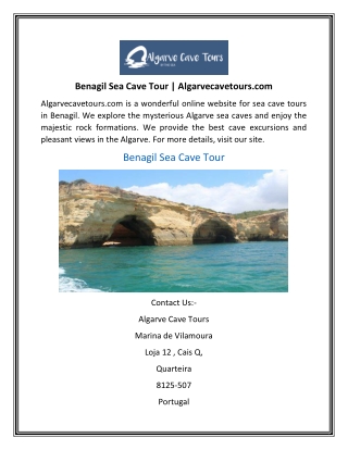 Benagil Sea Cave Tour | Algarvecavetours.com