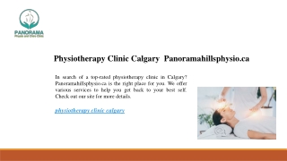 Physiotherapy Clinic Calgary | Panoramahillsphysio.ca