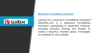 Basement Remodeling Contractor  Gloremllc.com