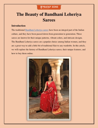 The Beauty of Bandhani Leheriya Sarees