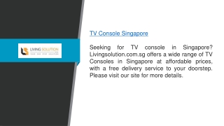 Tv Console Singapore  Livingsolution.com.sg;;