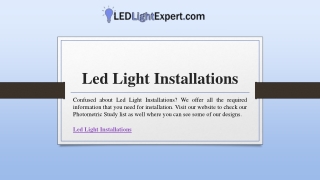 Led Light Installations | Ledlightexpert.com