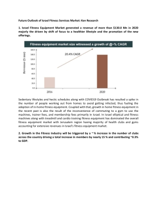 Future Outlook of Israel Fitness Services Market