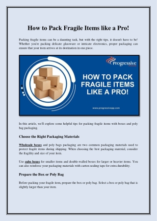 How to Pack Fragile Items like a Pro!