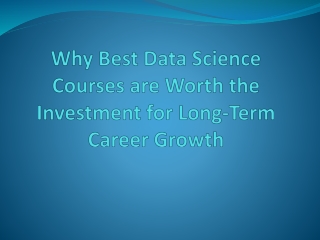 Why Best Data Science Courses are Worth the Investment for Long-Term Career Growth