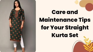 Care and Maintenance Tips for Your Straight Kurta Set