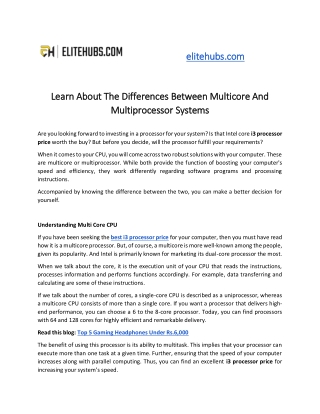 Learn About The Differences Between Multicore And Multiprocessor Systems