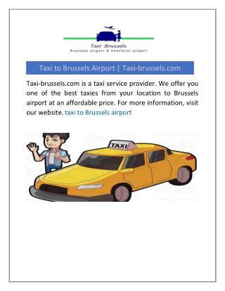 Taxi to Brussels Airport | Taxi-brussels.com