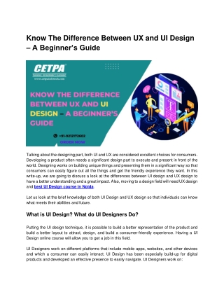 Know The Difference Between UX and UI Design – A Beginner’s Guide