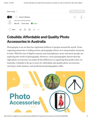 Cobuilds_ Affordable and Quality Photo Accessories in Australia _ by Ishmum Semicolonit _ Mar, 2023 _ Medium