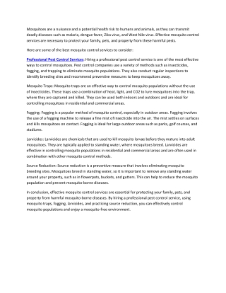 Mosquito Control Services in Wesley Station, GA