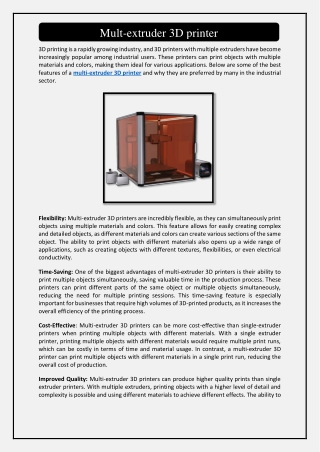 Mult-extruder 3D printer