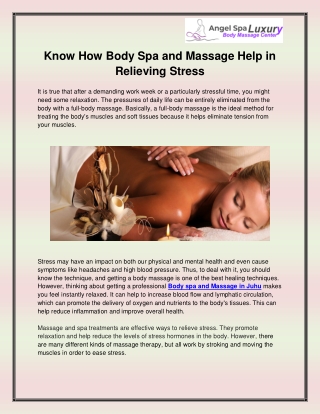 Body spa and Massage in Juhu