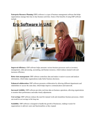 Erp Software in UAE