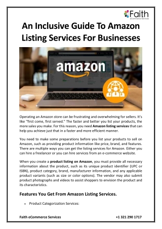 An Inclusive Guide To Amazon Listing Services For Businesses