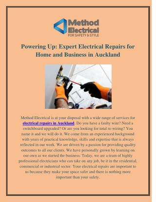 Powering Up: Expert Electrical Repairs for Home and Business in Auckland