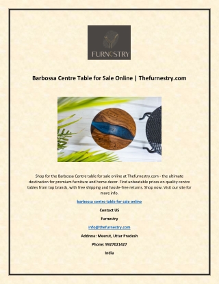 Barbossa Centre Table for Sale Online | Thefurnestry.com