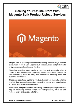 Scaling your online store with Magento Bulk Product Upload services