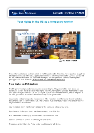 Your rights in the US as a temporary worker