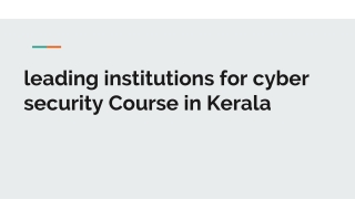 leading institutions for cyber security in Kerala