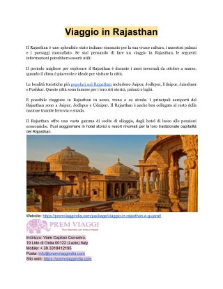 Viaggio in Rajasthan