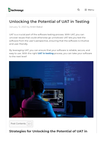 Unlocking the Potential of UAT in Testing