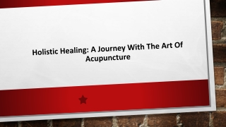 Holistic Healing - A Journey with The Art of Acupuncture