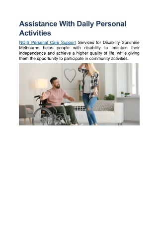 Assistance With Daily Personal Activities