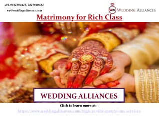 Matrimony for Rich Class Families