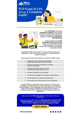 TCP Exam in CPA 2024 A Complete Guide