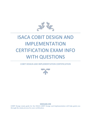 ISACA COBIT Design and Implementation Certification Exam Info with Questions