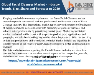 Facial Cleanser Market -FMCG