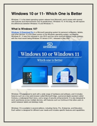 Windows 10 or 11- Which One is Better